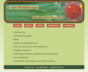 Previous a&b Webdesign Site - Screenshot