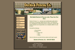 Decks & Fences Site Screenshot