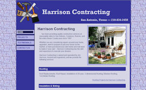 Website designed for Harrison Contracting, San Antonio, TX